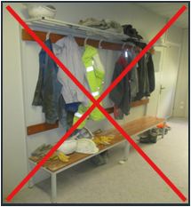 Vestiaire mal rangé
